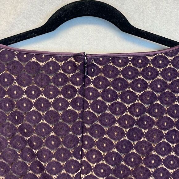 NWT BLACK LABEL by EVAN PICONE Dress Size16 Dark Purple Lace with Belt - Picture 12 of 15